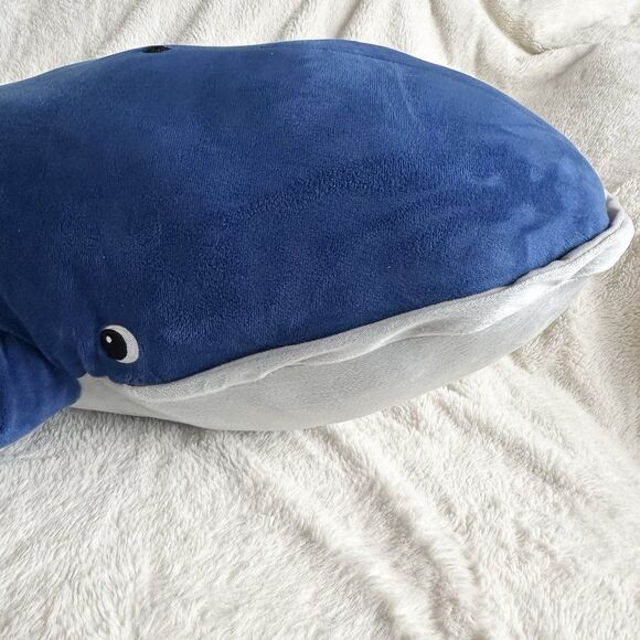 IKEA Blavingad Blue Whale Plush Stuffed Animal Toy 39” Stuffed Zipper Mouth - Picture 4 of 8